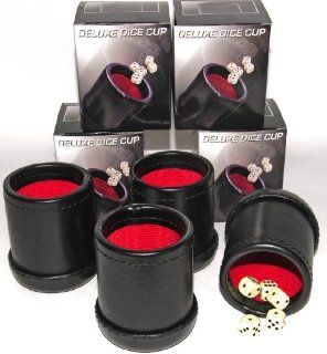 Dice Cups (Faux Leather) _Bundle of 4 Cups: Toys & Games