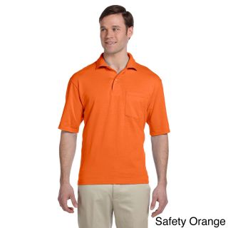 Jerzees Jerzees Mens Clean finished Pocket Polo Sport Jersey Orange Size XXL