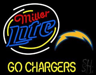 Miller Lite San Diego Chargers Neon Sign 24" Tall x 31" Wide x 3" Deep : Business And Store Signs : Office Products