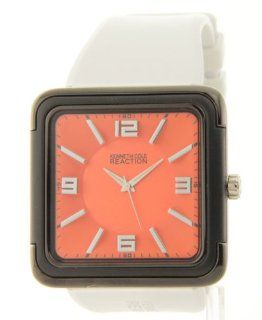 Kenneth Cole Reaction Orange Dial White Rubber Strap Men's Watch RK1259: Watches