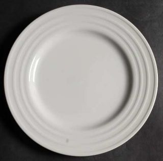 Sigma Consort Salad Plate, Fine China Dinnerware   All White,Embossed Rings,No T