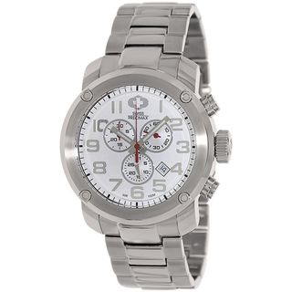 Swiss Precimax Men's Marauder Pro Silver Stainless Steel Band Swiss Chronograph Watch with White Dial Swiss Precimax Men's More Brands Watches