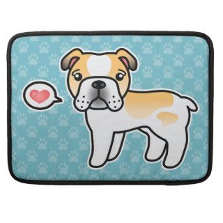 Fawn Piebald Cartoon English Bulldog Love MacBook Pro Sleeve