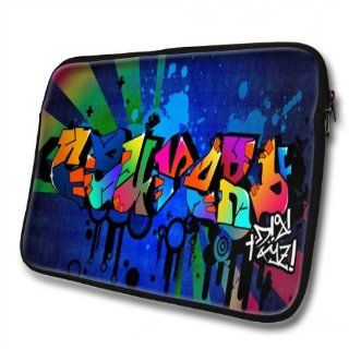 "Graffiti Names" designed for Cauvery, Designer 14''   39x31cm, Black Waterproof Neoprene Zipped Laptop Sleeve / Case / Pouch.: Cell Phones & Accessories