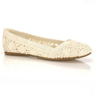 Faddy Crochet Ballet Flat Slip on Wrap Canvas Knit Breathable Comfort Shoe: Shoes