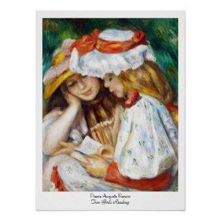 Two Girls Reading Pierre Auguste Renoir painting Print