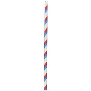 Aardvark 61520017 Paper Drinking Straw, 7/32" Diameter x 7 3/4" Length, Blue and Candy Apple Red Stripe (8 Boxes of 600): Industrial & Scientific