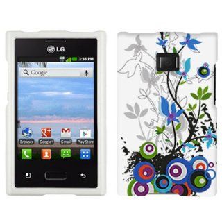 LG Optimus Dynamic White Sprint Flower Hard Case Phone Cover: Cell Phones & Accessories