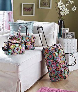 3 Piece Luggage Set   Circles (Rolling Duffel Bag, Tote & Toiletry Bag)   Luggage Racks