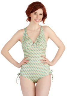 Up, Up, and Getaway One Piece Swimsuit  Mod Retro Vintage Bathing Suits