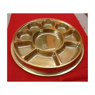 Golden 9 Compartment Disposable Plastic Plate   50 Plates: Kitchen & Dining