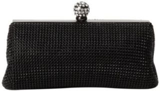 Whiting & Davis Dimple Mesh Framed Clutch,Black,one size: Shoes