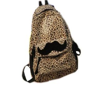 New Cool Sexy Leopard Funny Mustache Laptop Book Travel Hiking Backpack Fashion Men Women Girl Boy School Double Shoulder Bag: Sports & Outdoors