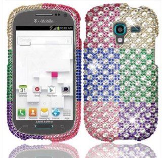 Samsung T599 Galaxy Exhibit ( Metro PCS , T Mobile ) Phone Case Accessory Refreshing Polka Hard Full Diamond Snap On Cover with Free Gift Aplus Pouch: Cell Phones & Accessories