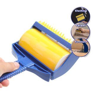 Vktech Reusable Rubber Sticky Buddy Picker Cleaner Catcher Roller Brush with Built in Fingers: Health & Personal Care