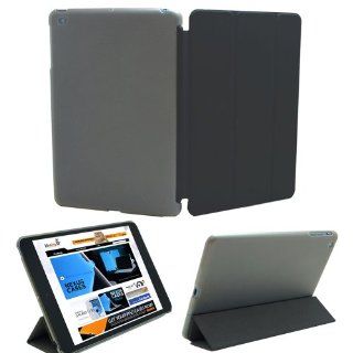 KHOMO  Super Slim DUAL Black Polyurethane Cover FRONT + Dark Crystal Rubberized Poly carbonate BACK Protector (2 pieces version) for Apple iPad Mini 7.9 Inches (Built in magnet for sleep / wake feature): Computers & Accessories
