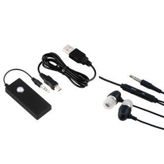 eForCity 3.5mm Stereo Audio Bluetooth Cable + Black Headset Compatible with Samsung Galaxy SIII S4 i9500 Cell Phones & Accessories
