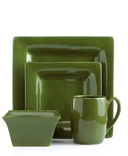 Tabletops Unlimited Dinnerware, Espana Square 4 Piece Place Setting Pine: Kitchen & Dining