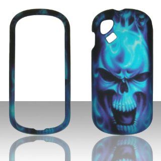 2D Blue Skull Alcatel Sparq OT 606a T Mobile/ Alcatel OT 606 One Touch Chat Case Cover Phone Snap on Cover Cases Protector Faceplates: Cell Phones & Accessories