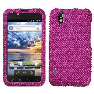 Jewel Rhinestone Diamond Case Protector Cover (Hot Pink) for LG Marquee Ignite LS855 AS855 Sprint Boost Mobile: Cell Phones & Accessories