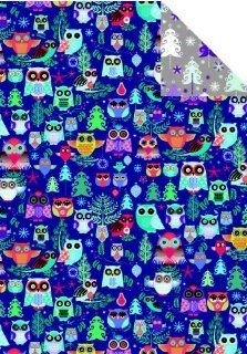 Owls Reversible Rolled Christmas Gift Wrapping Paper: Health & Personal Care