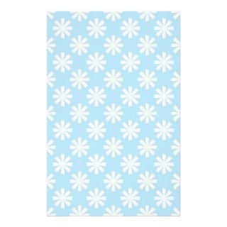 White daisies on baby blue background custom stationery