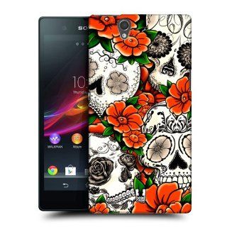 Head Case Designs Orange Florid Of Skulls Hard Back Case Cover For Sony Xperia Z C6603: Cell Phones & Accessories