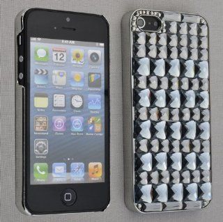 Luxury Grey Stud Rhinestone Crystal Bling Hard Case Cover for Apple iPhone 5 5G: Cell Phones & Accessories