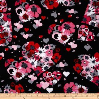 Valentine Abstract Flora Licorice Fabric: