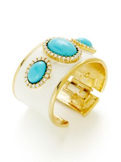 Turquoise Oval Cuff Bracelet by Kenneth Jay Lane