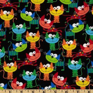 Timeless Treasures Silly Cats Black Fabric: