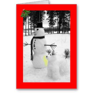 Funny snowman Christmas Greeting Cards