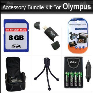 8GB Accessory Bundle Kit for Olympus SP 620UZ, SP 610UZ, SP 600UZ, FE 46, FE 47 Digital Camera Includes 8GB High Speed SD Memory card + USB 2.0 Card Reader + 4 AA High Capacity Rechargeable NIMH Batteries And AC/DC Rapid Charger + Deluxe Case + More : Came