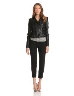 BCBGMAXAZRIA Women's Vaughn Leather Jacket, Black, Small at  Womens Clothing store