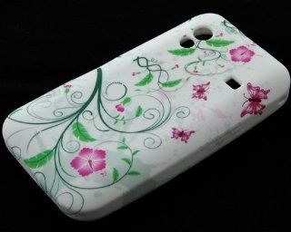 Green flower TPU Silicone Skin Case Cover for Samsung Galaxy Ace S5830: Cell Phones & Accessories
