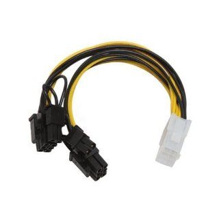 Athena Computer Power CABLE YPCIE628 6 in. PCIE 6 Pin Y Split to Two PCIE 2.0 8 Pin Cable: Computers & Accessories