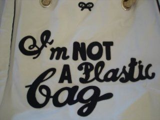 I'm Not a Plastic Bag   Logo Tote Bag   Replica   Black Lettering : Office Products
