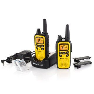Midland LXT630VP3 36 Channel GMRS with 30 Mile Range NOAA Weather Alert, Rechargeable Batteries Charger in High Visibility Yellow Case : Frs Two Way Radios : Car Electronics