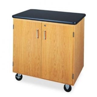 Diversified Woodcrafts 4401K Solid Oak Wood Mobile Storage Cabinet with Swivel Casters and Plastic Laminate Top, 500lbs Capacity, 36" Width x 36" Height x 24" Depth, 1 Full Adjustable Shelf: Science Lab Cabinets: Industrial & Scientific