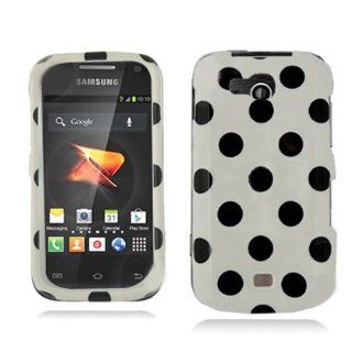 Aimo SAMR830PCPD300 Cute Polka Dot Hard Snap On Protective Case for Samsung Galaxy Axiom R830   Retail Packaging   Black/White: Cell Phones & Accessories