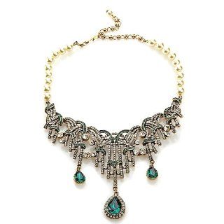 Heidi Daus Emerald City Crystal Accented Bib Drop Showstopper Stunning A Must Strand Necklaces Jewelry