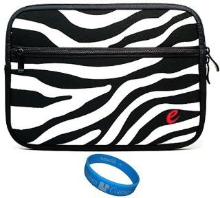 Black White Zebra Neoprene Sleeve Protective Carrying Case Cover for Sungale ID1010WTA Cyberus Android 10.1 Inch Tablet Computer / 10.1" Flytouch3 Android 2.3 Infotmic X210 / 10" SYTAB10MT / 10" SYTAB10ST / Ematic eGlide XL 10 Inch Touch Scr