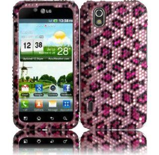 Pink Sensual Leopard Premium Hard Full Diamond Bling Case Cover Protector for LG Optimus Black P970 / Marquee LS855 / Ignite AS855 (by Boost Mobile / T Mobile / Sprint / Net 10 / Straighttalk) with Free Gift Reliable Accessory Pen: Cell Phones & Access