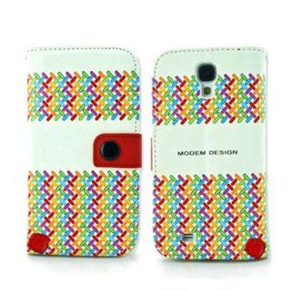 Generic Leather Wallet Case Cover Card Holder for Samsung Galaxy S4 i9500 Knitting Pattern B: Cell Phones & Accessories