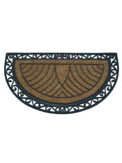 48" x 30" Coir & Rubber Semi Circle Jumbo Extra Large Anti slip Door Mat Doormat : Patio, Lawn & Garden