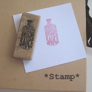'may contain awesome sauce' stamp by serious stamp
