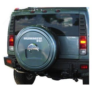 Hummer H2 Rigid Tire Cover   Color Matched   (Hard Plastic Face w/ Fabric Vinyl Band)   Fits 2005 2010 Models With Factory Spare Tire Mounted License Plate   Pacific Blue Automotive