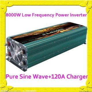 24000 Watt Peak 8000 Watt Low Frequency Pure Sine Wave Power Inverter 12 V Dc Input / 220 V 240 V Ac Output 60 Hz Frequency with 120a Battery Charger : Vehicle Power Inverters : Car Electronics