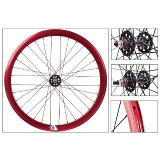 Origin8 Track Attak Wheel Set   700c, 32H, Fixie, NMSW, Anodized Red/Black/Black : Bike Wheels : Sports & Outdoors