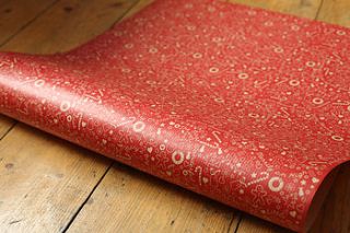 five sheets of red christmas carols gift wrap by allihopa